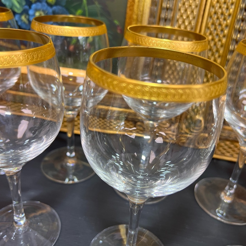 Lenox Gold Rim Wine Glass Set - Picture 4 of 10